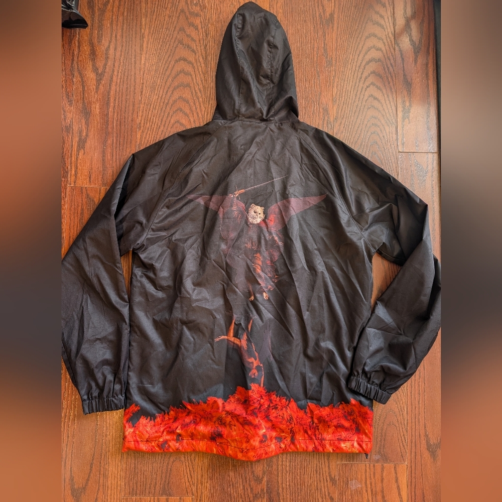 Ripndip Black Hooded Windbreaker Flame Cat Angel M Limited Edition Streetwear